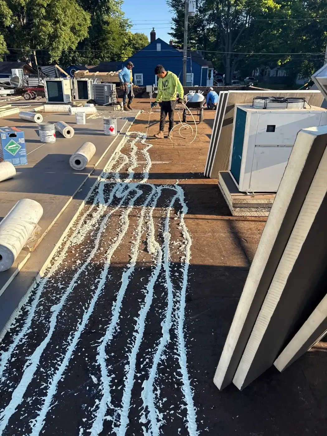 Tarping and dry-in on a Rockville commercial roof